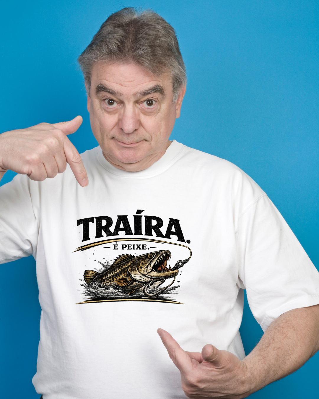 Camiseta Traíra é Peixe pesca branca masculina - Smokey Wear