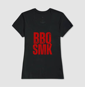Camiseta BBQ SMK - Red Smokey Masculina Preta Algodão 100% Estampa Churrasco Tamanhos P ao 4G
