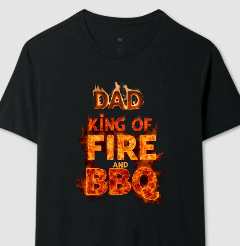 Camiseta  The Fire Dad Masculina Preta Algodão 100% Estampa Churrasco Tamanhos P ao 4G