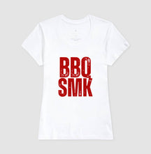 Camiseta BBQ SMK - Red Smokey Masculina Preta Algodão 100% Estampa Churrasco Tamanhos P ao 4G