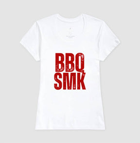 Camiseta BBQ SMK - Red Smokey Masculina Preta Algodão 100% Estampa Churrasco Tamanhos P ao 4G