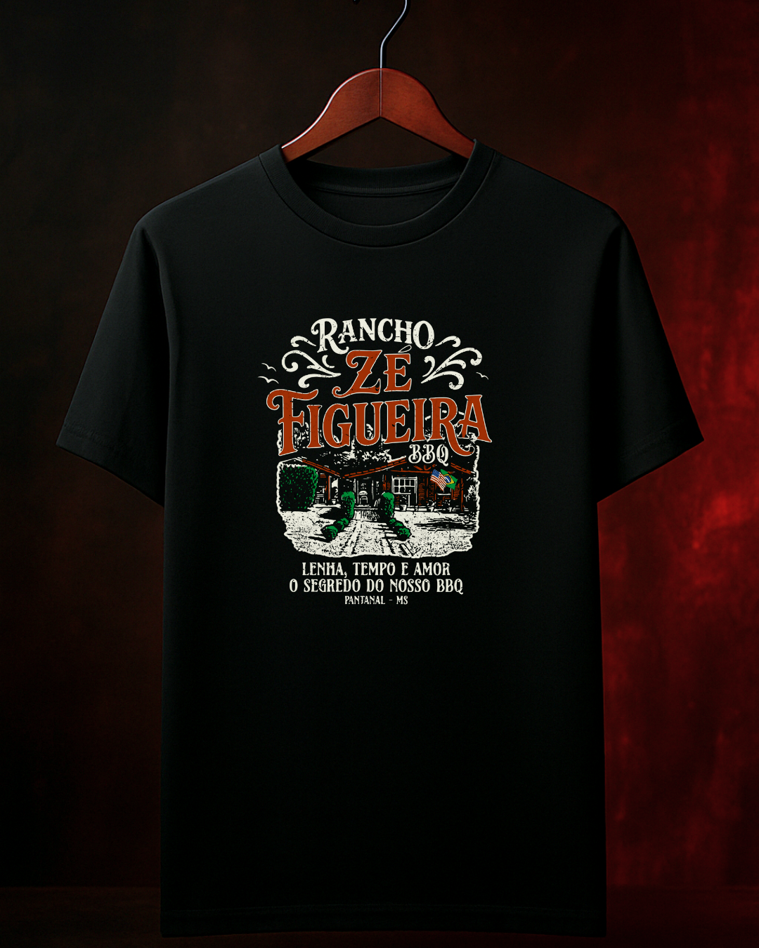 Camiseta Rancho Zé Figueira BBQ detalhe estampa raiz - Smokey Wear