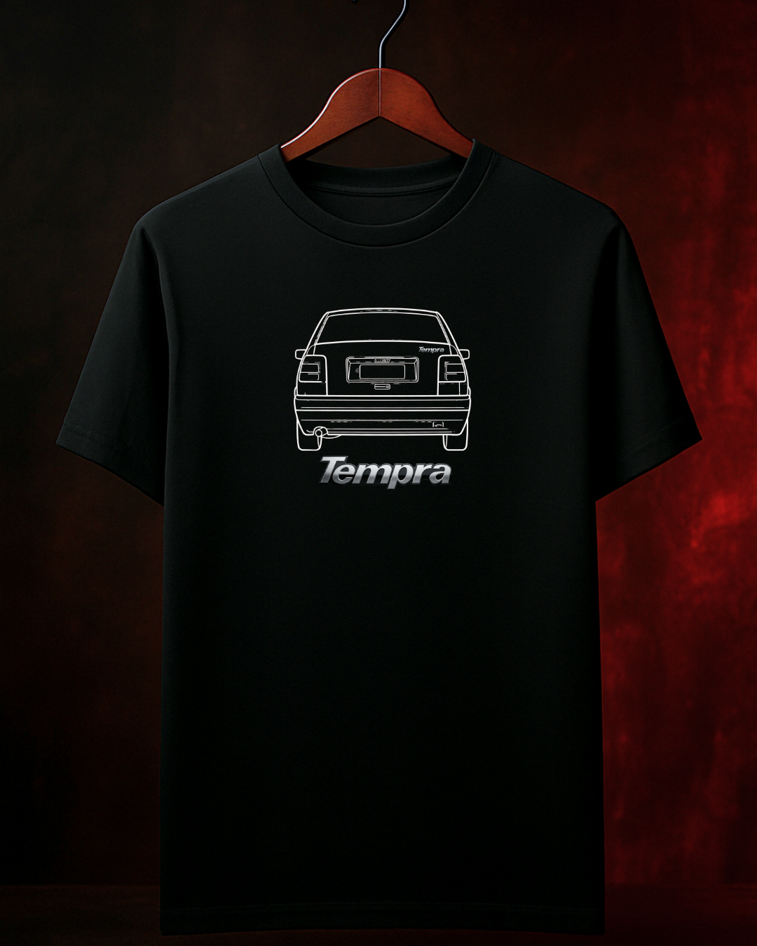 🔥 CAMISETA “FIAT TEMPRA — Traseira Line Art” — PRETA | 100% ALGODÃO | TAMANHOS P AO 4G 🔥