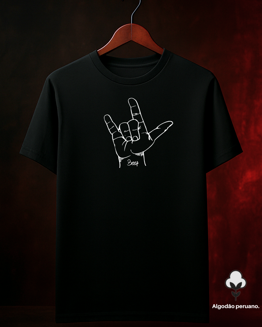 Camiseta Beef Barbecue algodão peruano premium preta masculina - Smokey Wear