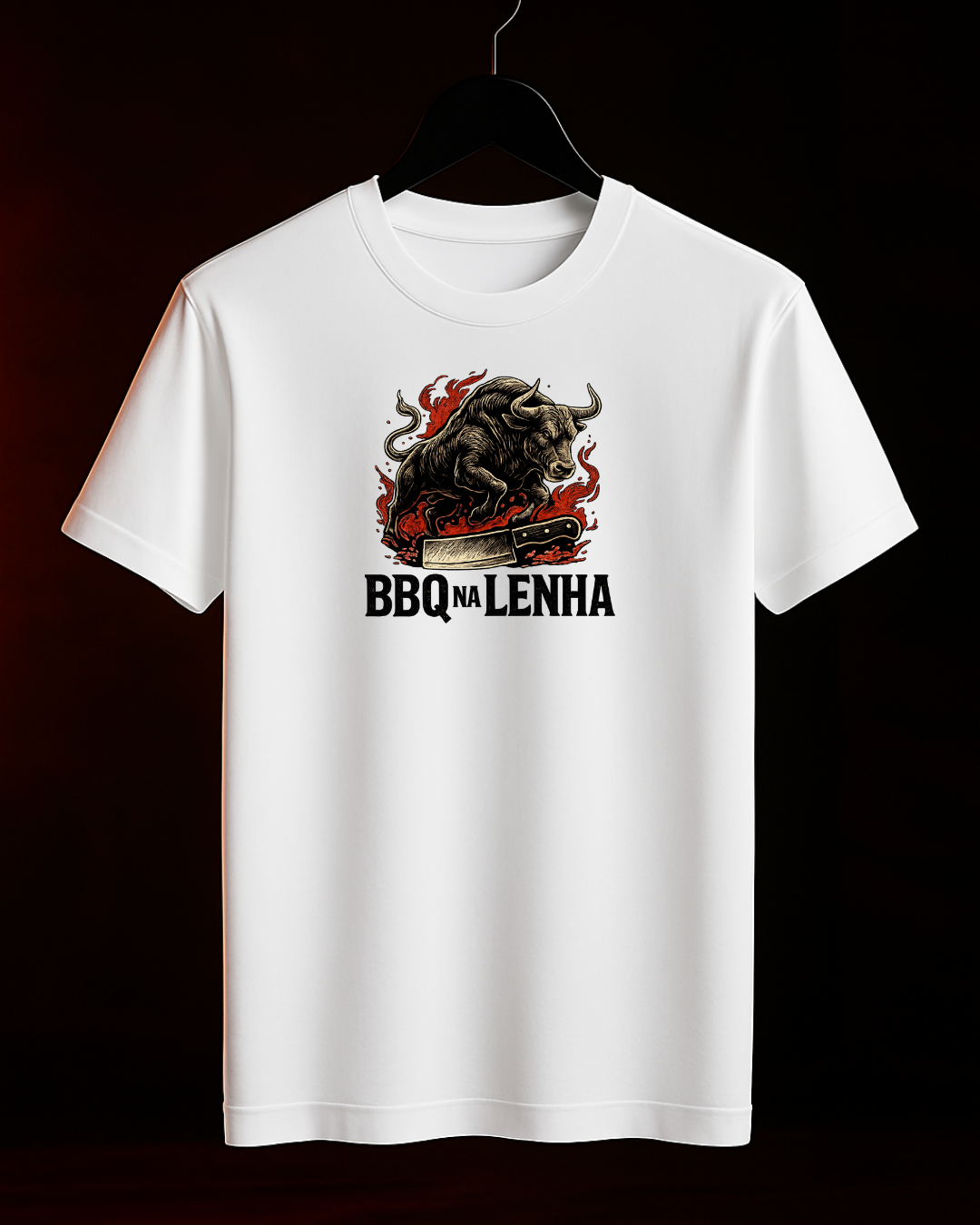Camiseta BBQ na Lenha Branca collab Danilo Cardoso - Smokey Wear