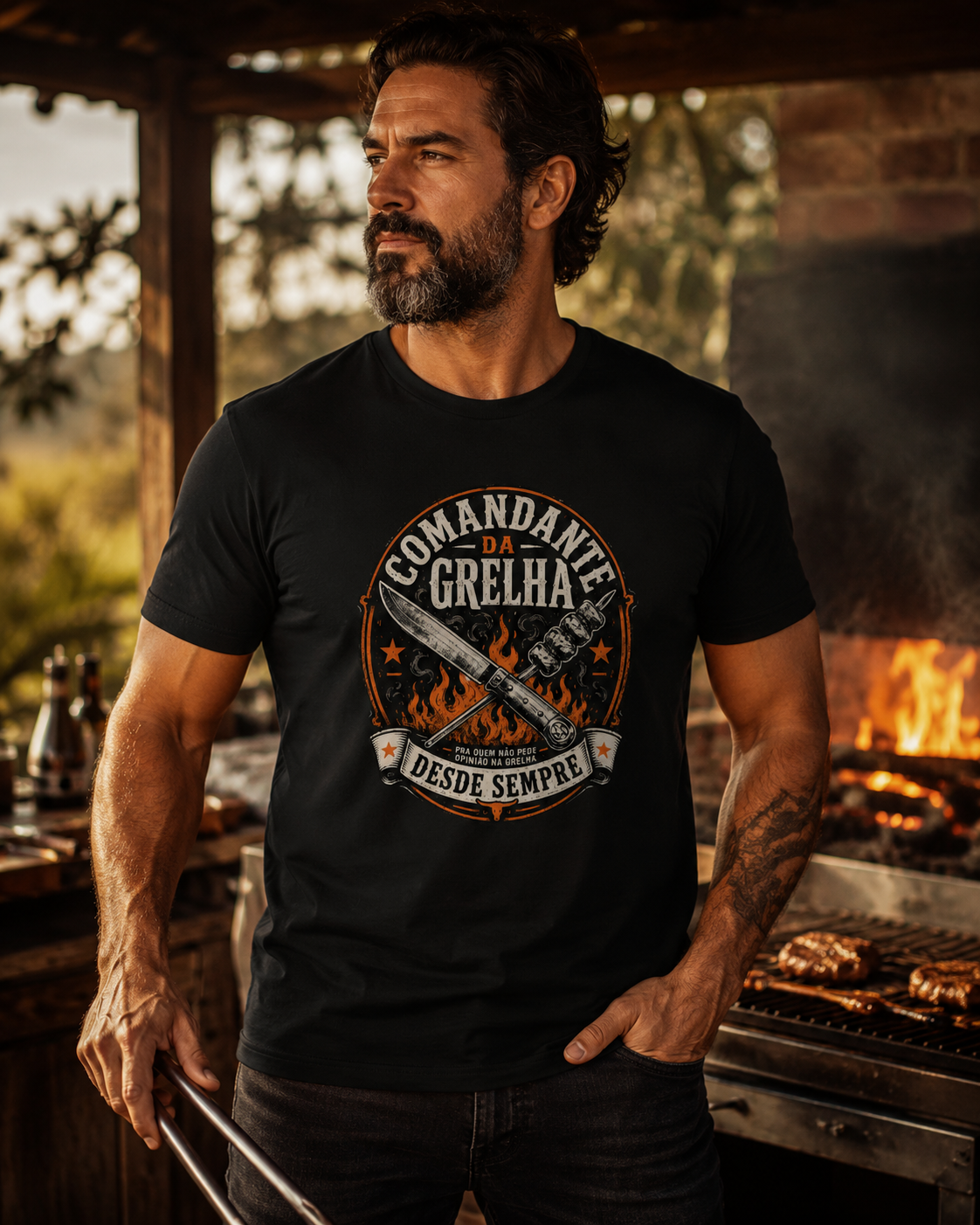 Camiseta Comandante da Grelha | Smkey Wear