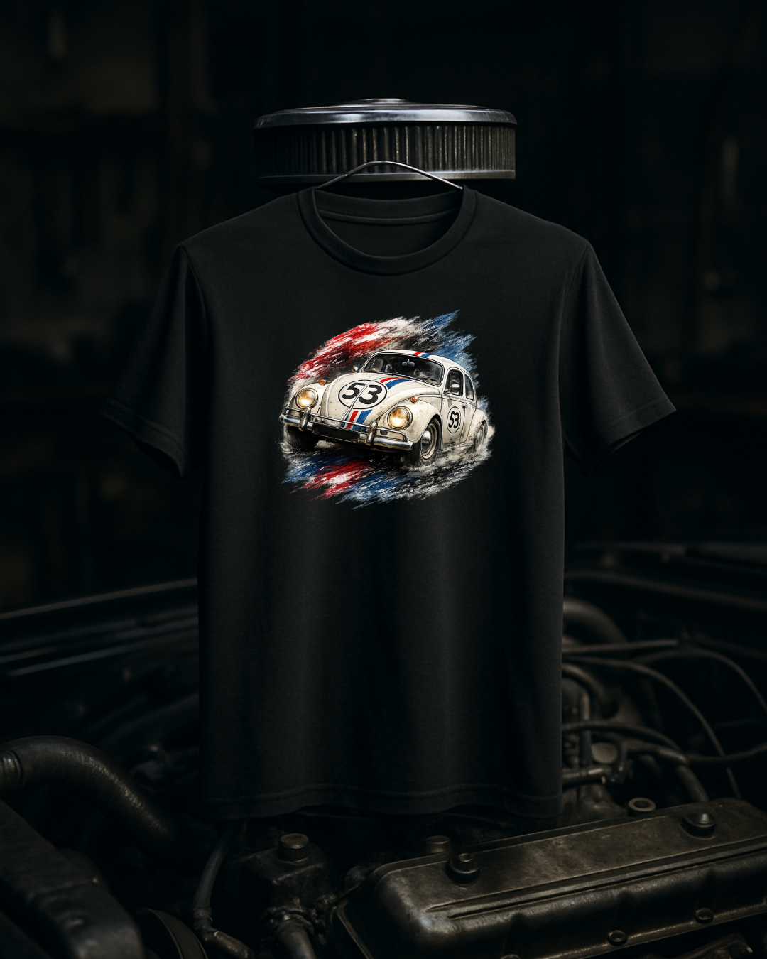 Camiseta Herbie 53 Movimento modelo masculino detalhe - Smokey Wear