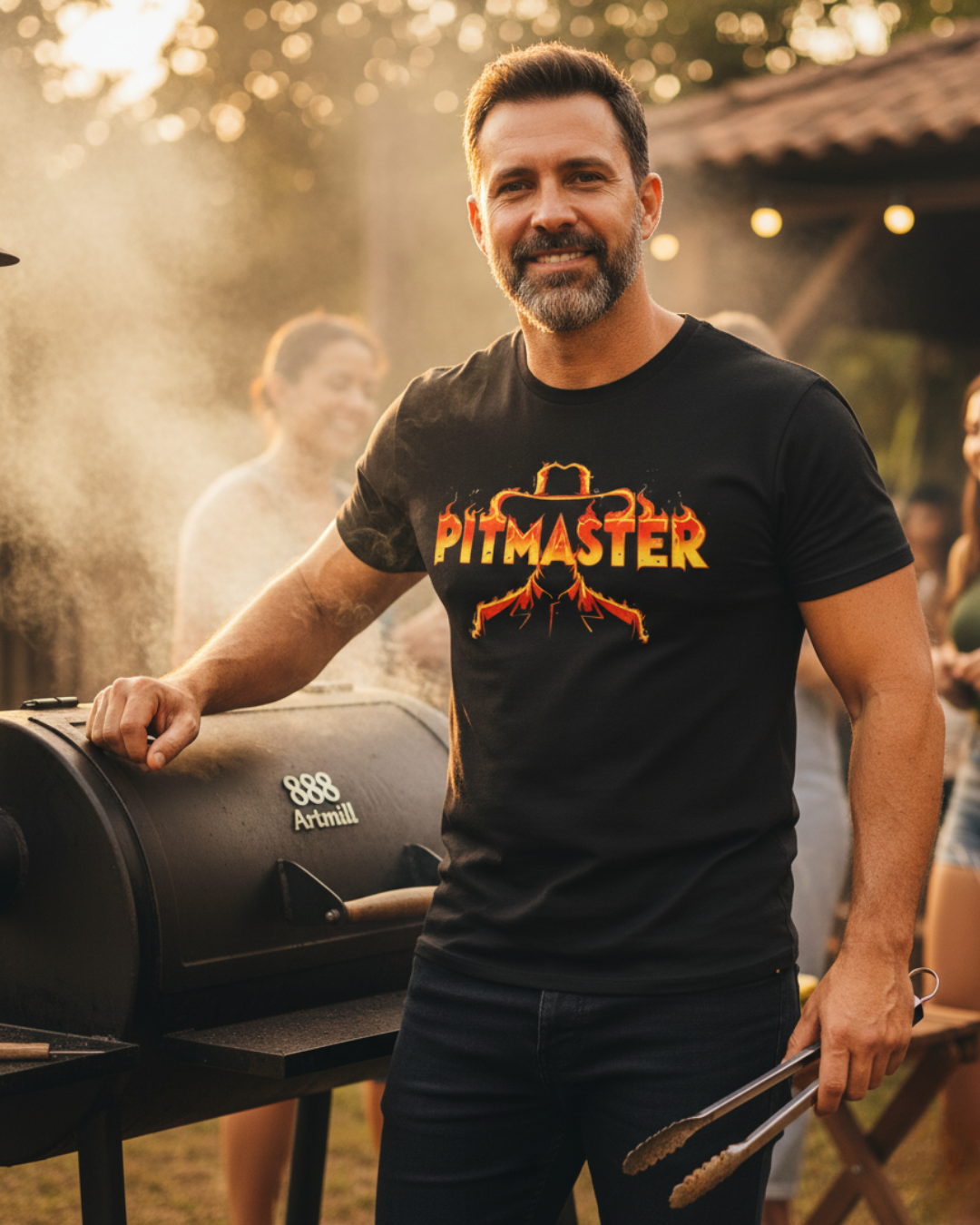 Camiseta Cowboy Fire Smokey| Masculina ou Branca| Preta| Algodão 100%| Estampa Churrasco| P ao 4G