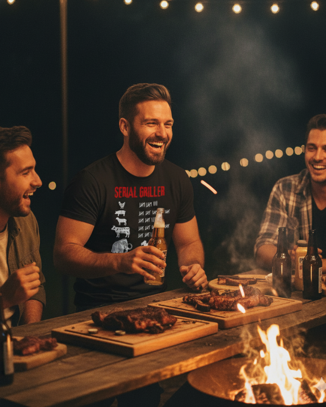 Camiseta Serial Griller Smokey| Masculina |Preta |Algodão 100%| Estampa Churrasco|P ao 4G