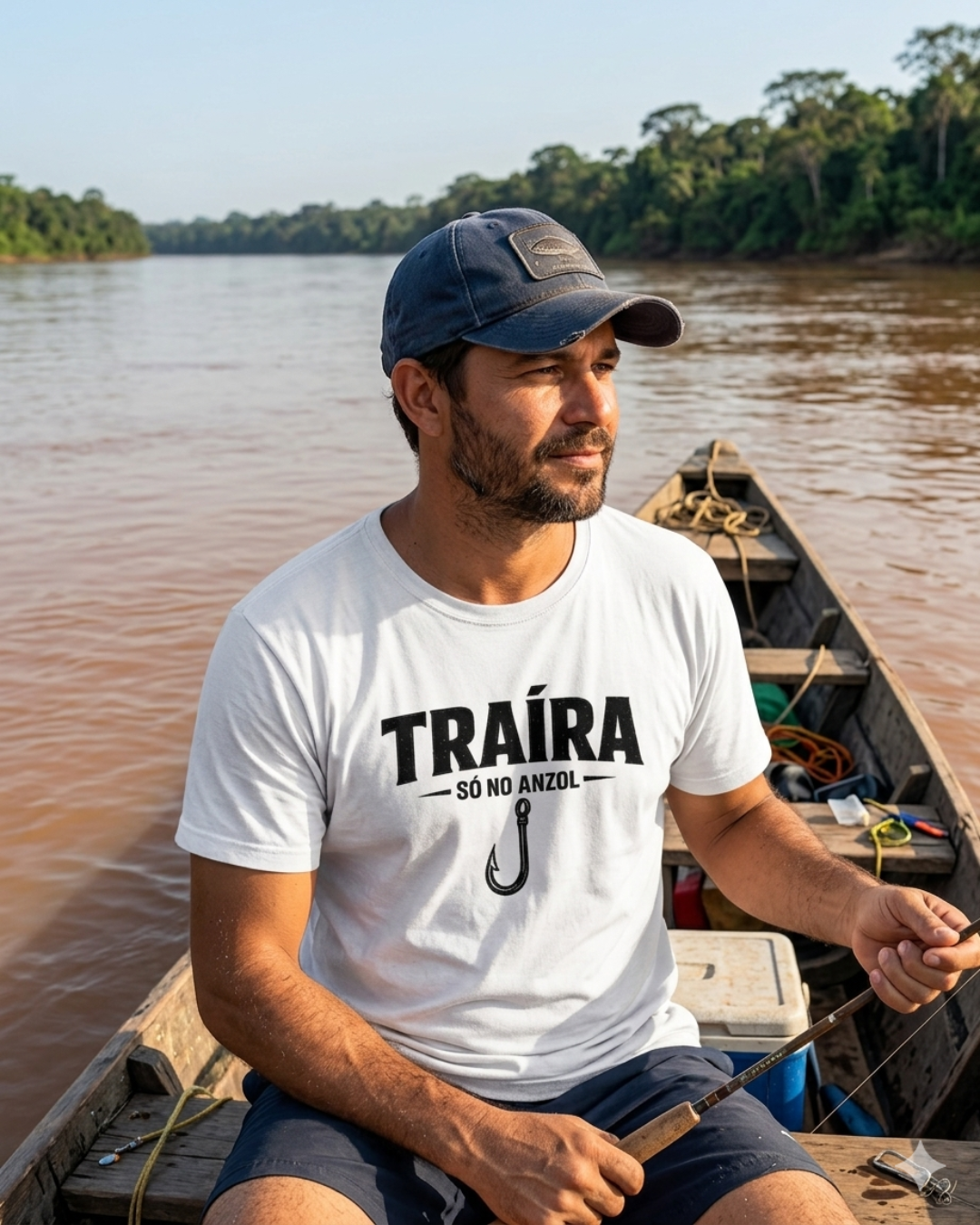 Camiseta Especialista em Traíra pesca branca masculina - Smokey Wear