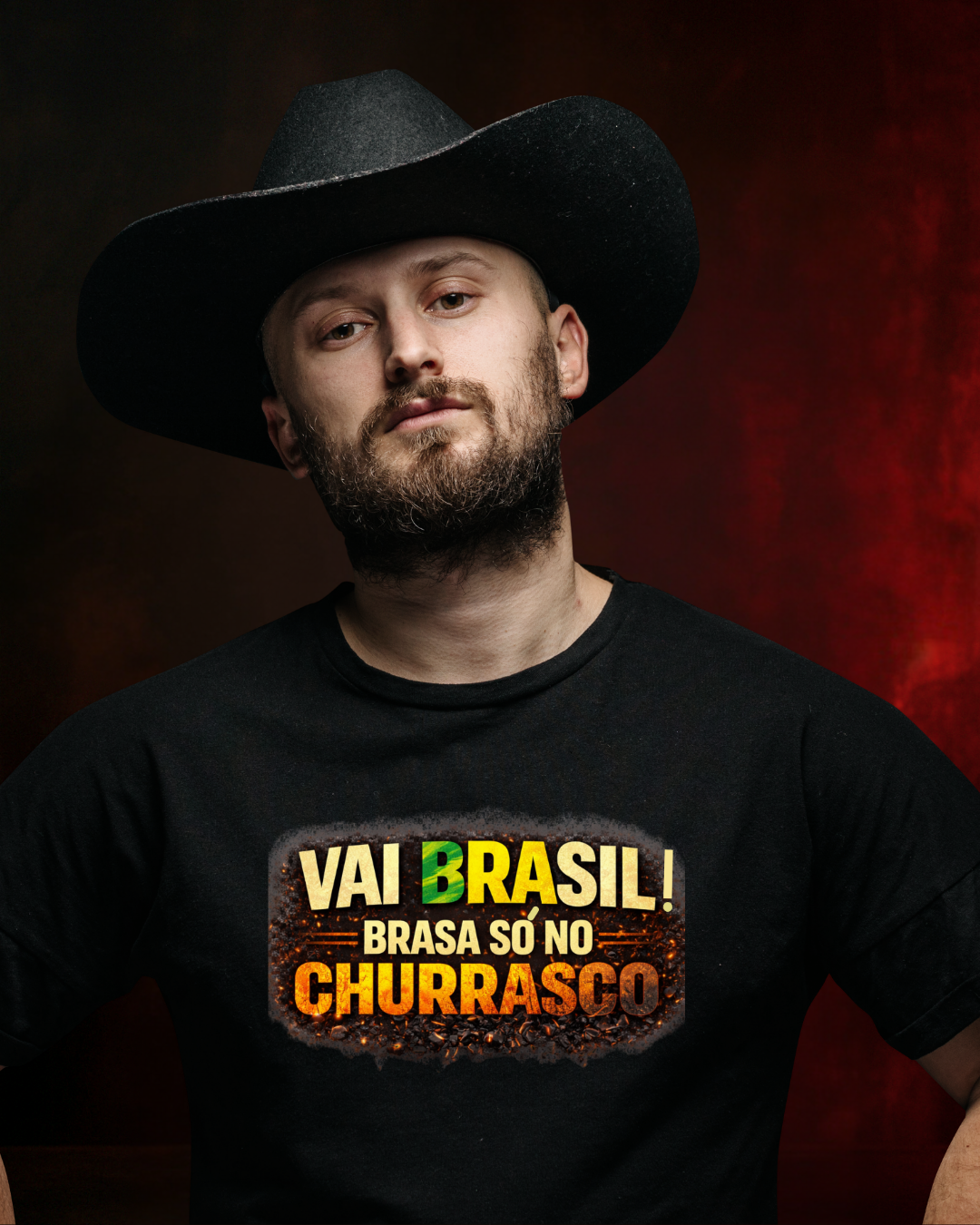 Camiseta “BRASA?? SÓ NO CHURRASCO” | Amarela, Preta,  Branca e Verde  | 100% Algodão | PP ao 4G