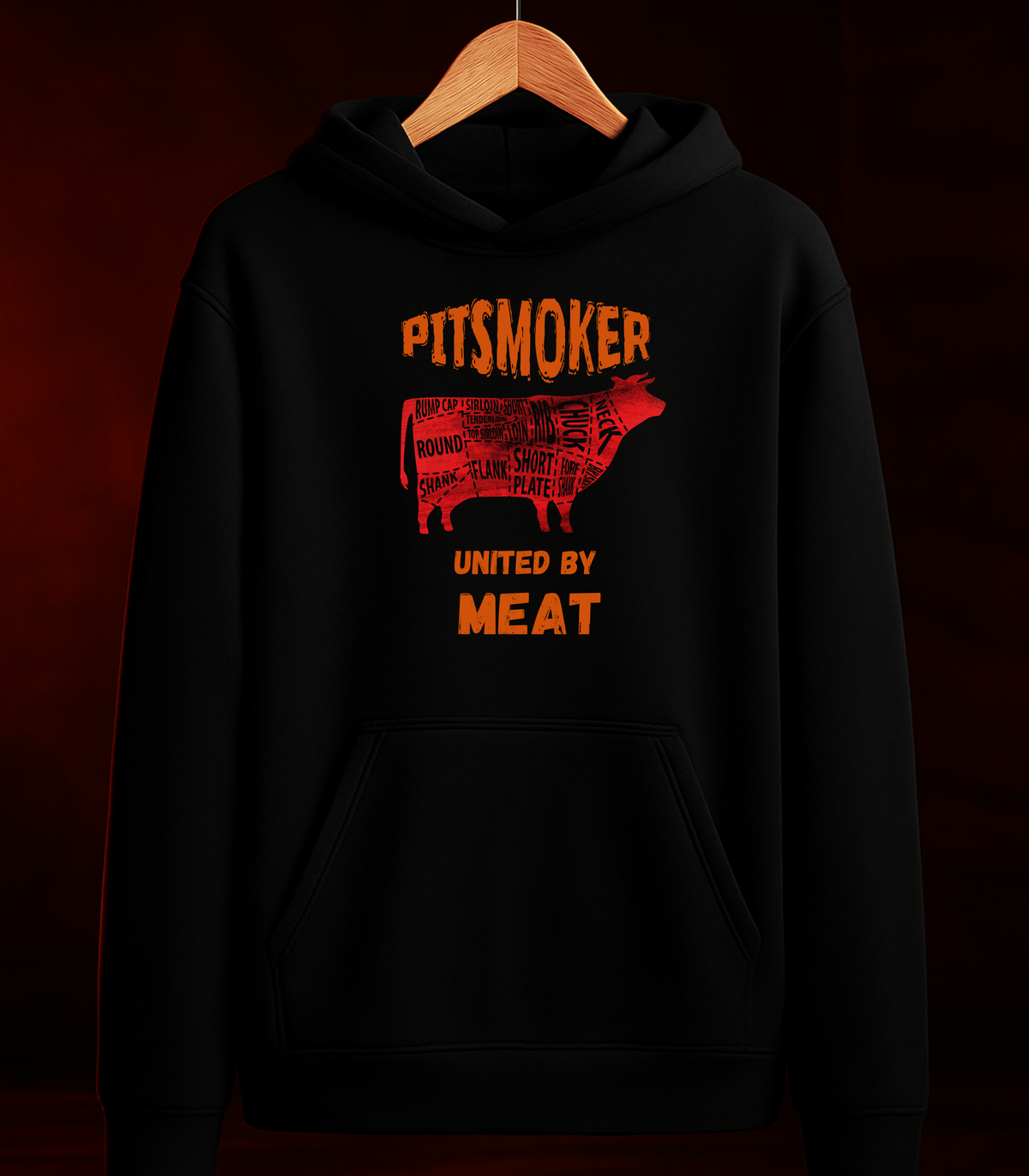 🔥 MOLETOM "PITSMOKER – UNITED BY MEAT" — Preto ou Branco | 100% Algodão | Tamanhos PP ao 3G 🔥