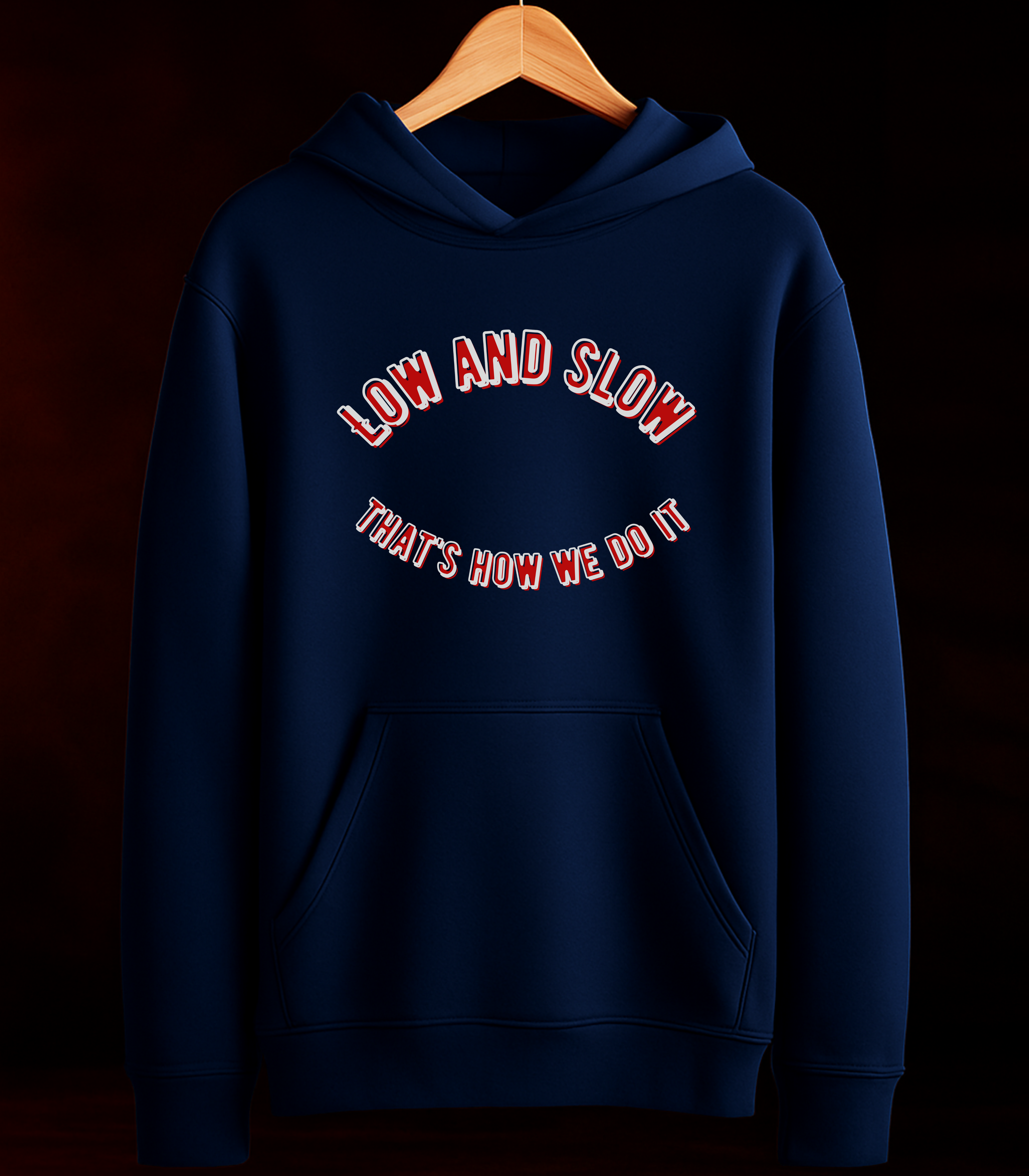 Moletom Low and Slow hoodie marinho detalhe - Smokey Wear