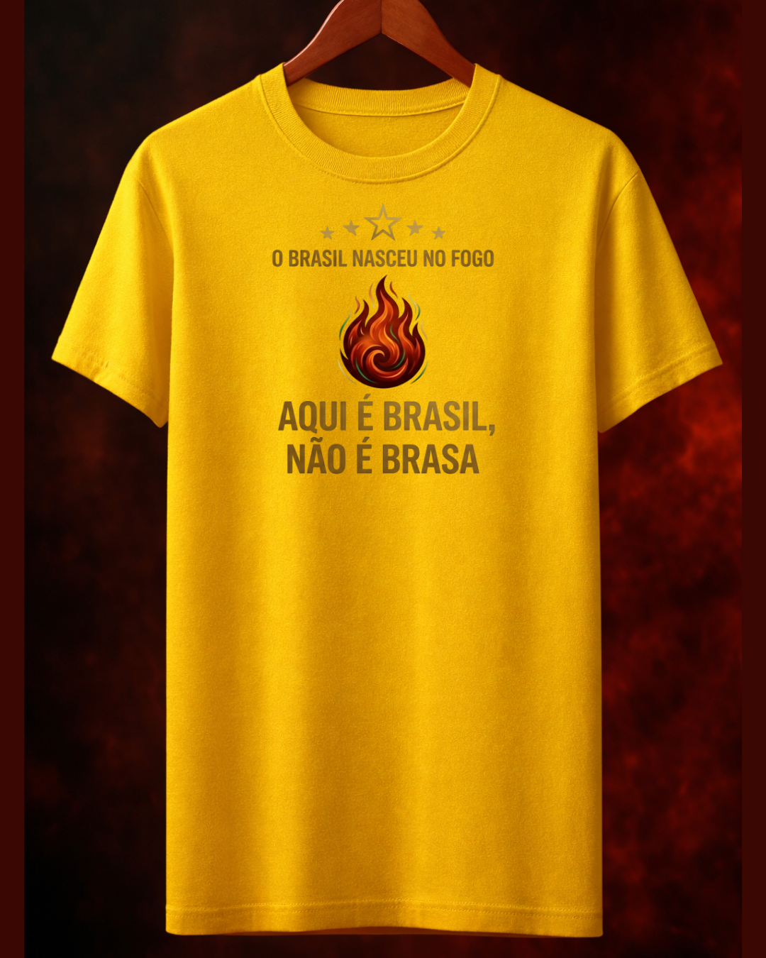 Camiseta Aqui é Brasil não é Brasa mockup masculino - Smokey Wear