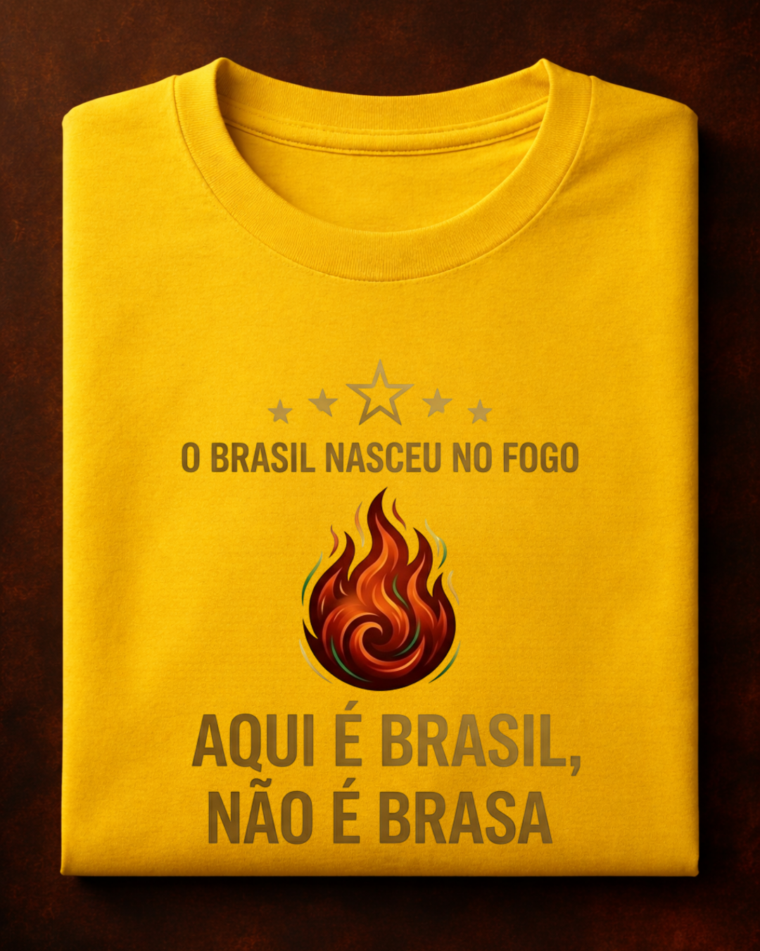 Camiseta Aqui é Brasil não é Brasa detalhe estampa - Smokey Wear
