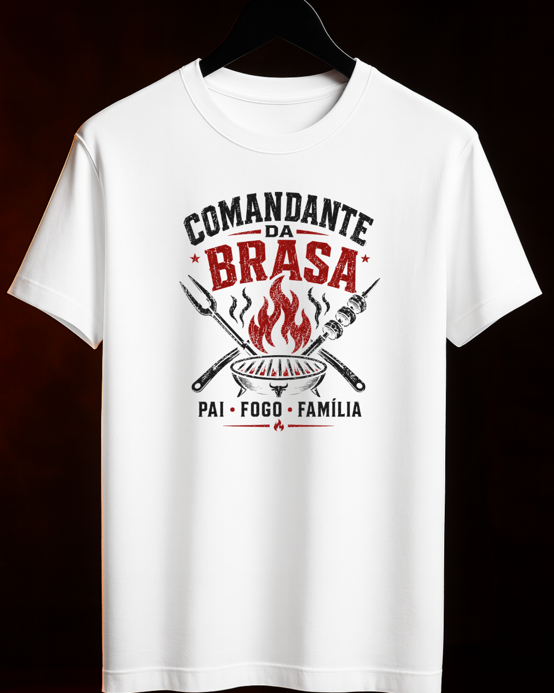 Camiseta Comandante da Brasa (Branca) | Snokey Wear