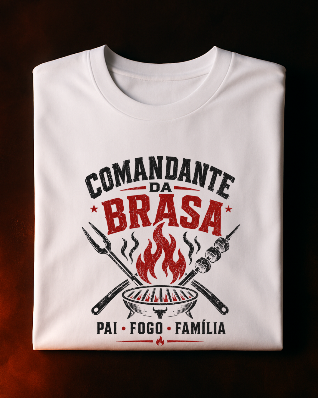 Camiseta Comandante da Brasa (Branca) | Snokey Wear