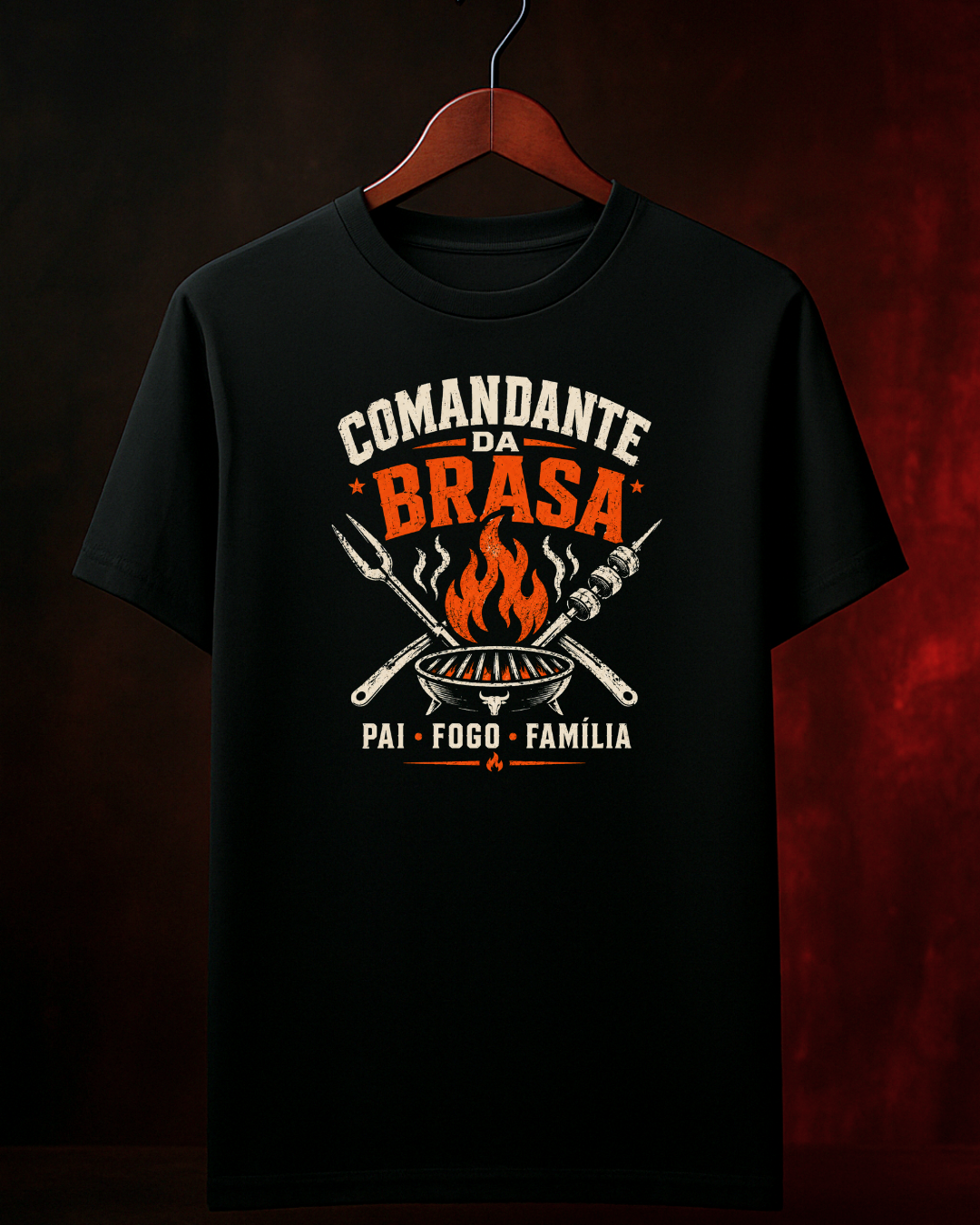 Camiseta Comandante ds Brasa (Preta) | Smokey Wear