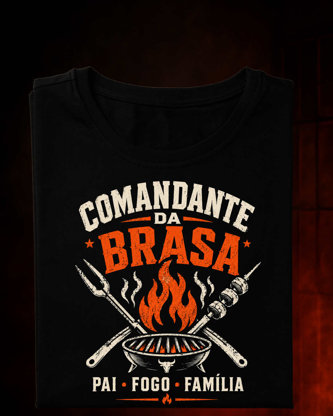 Camiseta Comandante ds Brasa (Preta) | Smokey Wear