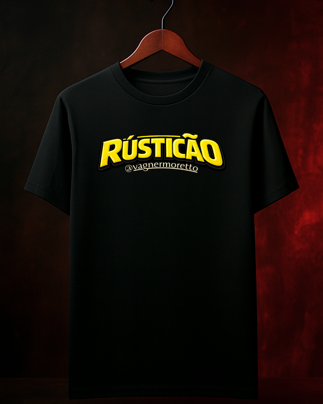 Camiseta “RÚSTICÃO OFICIAL” | Preta | 100% Algodão | P ao 4G