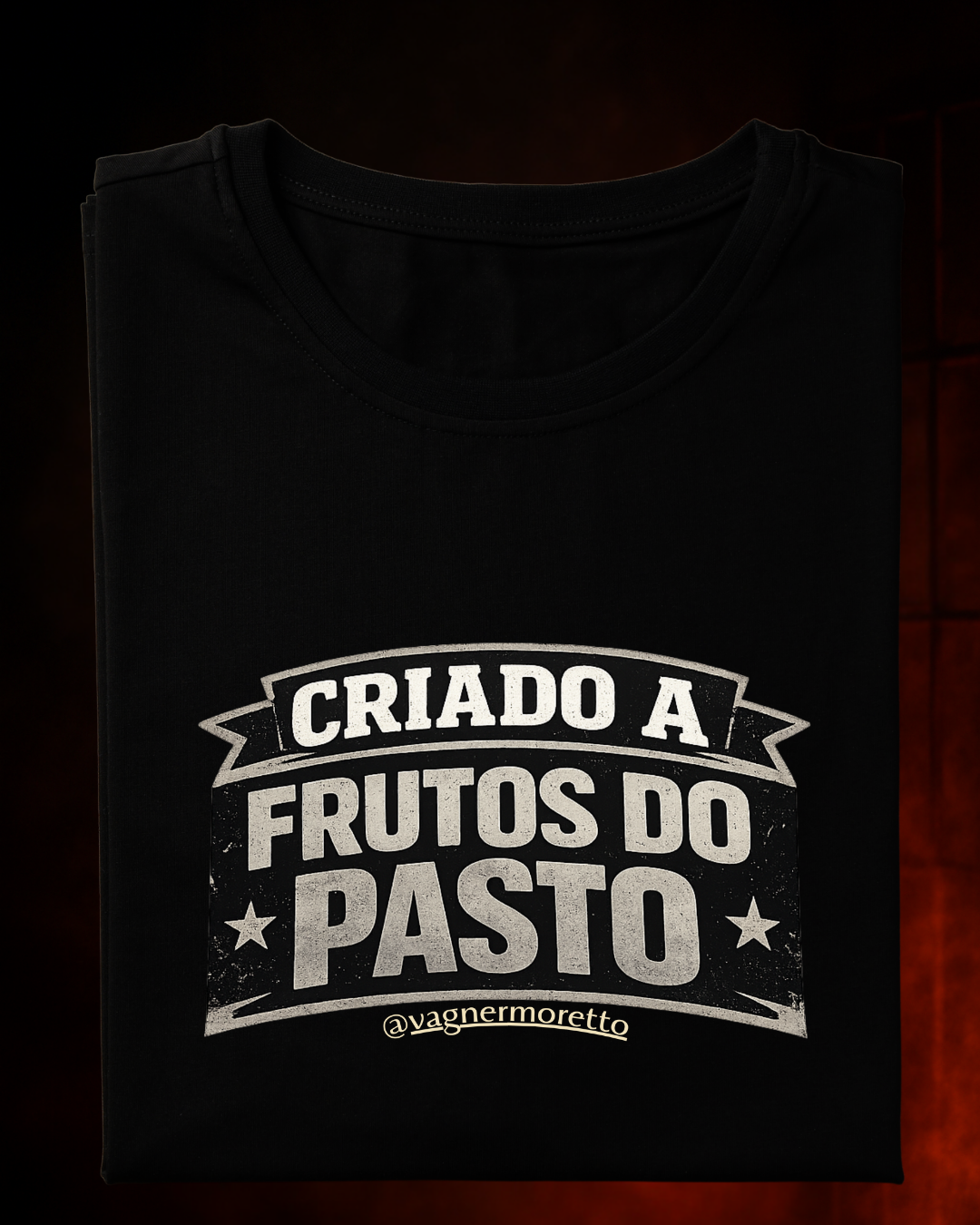 Camiseta Criado a Frutos do Pasto mockup vista frontal - Smokey Wear