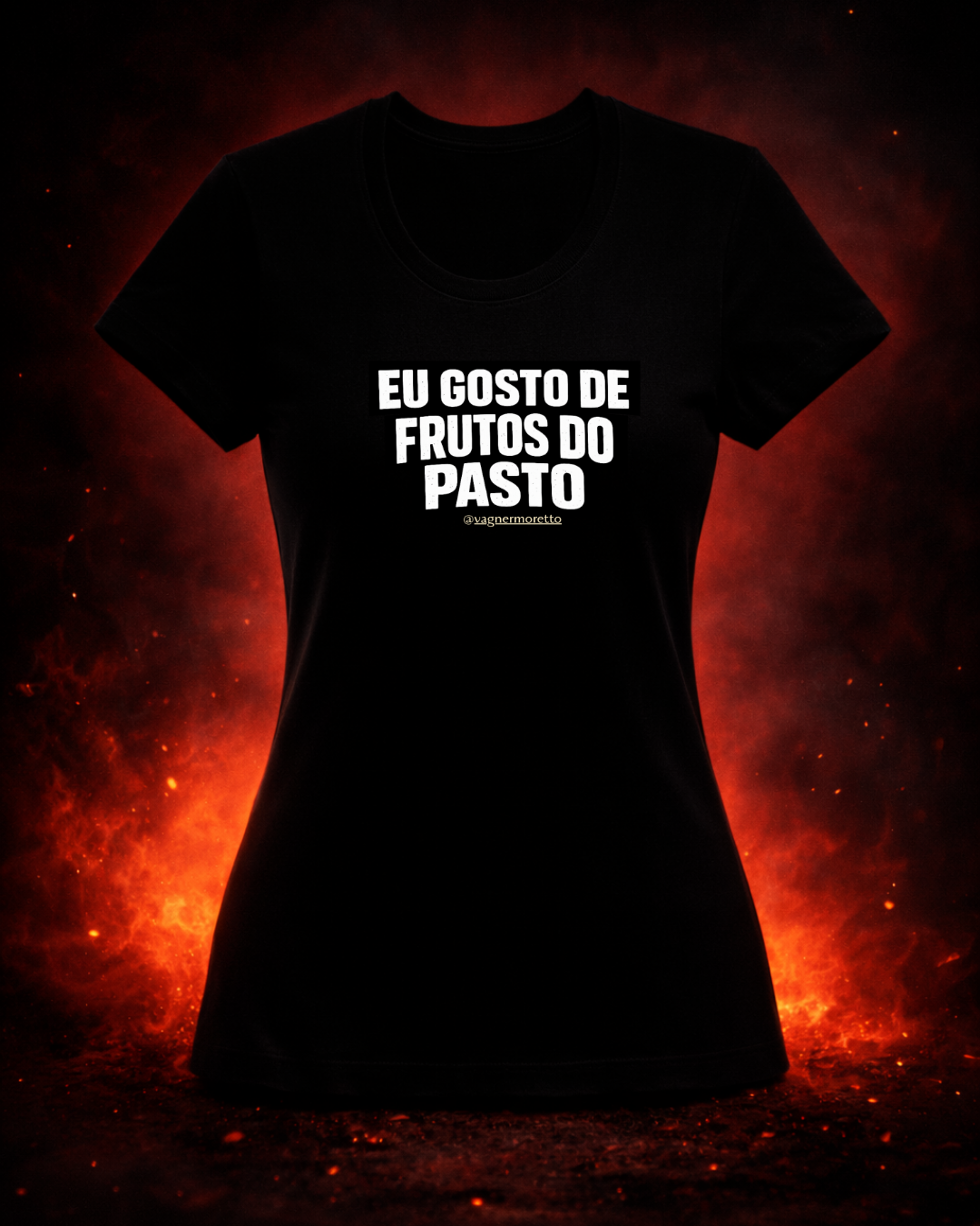 Camiseta Eu Gosto de Frutos do Pasto mockup vista frontal - Smokey Wear
