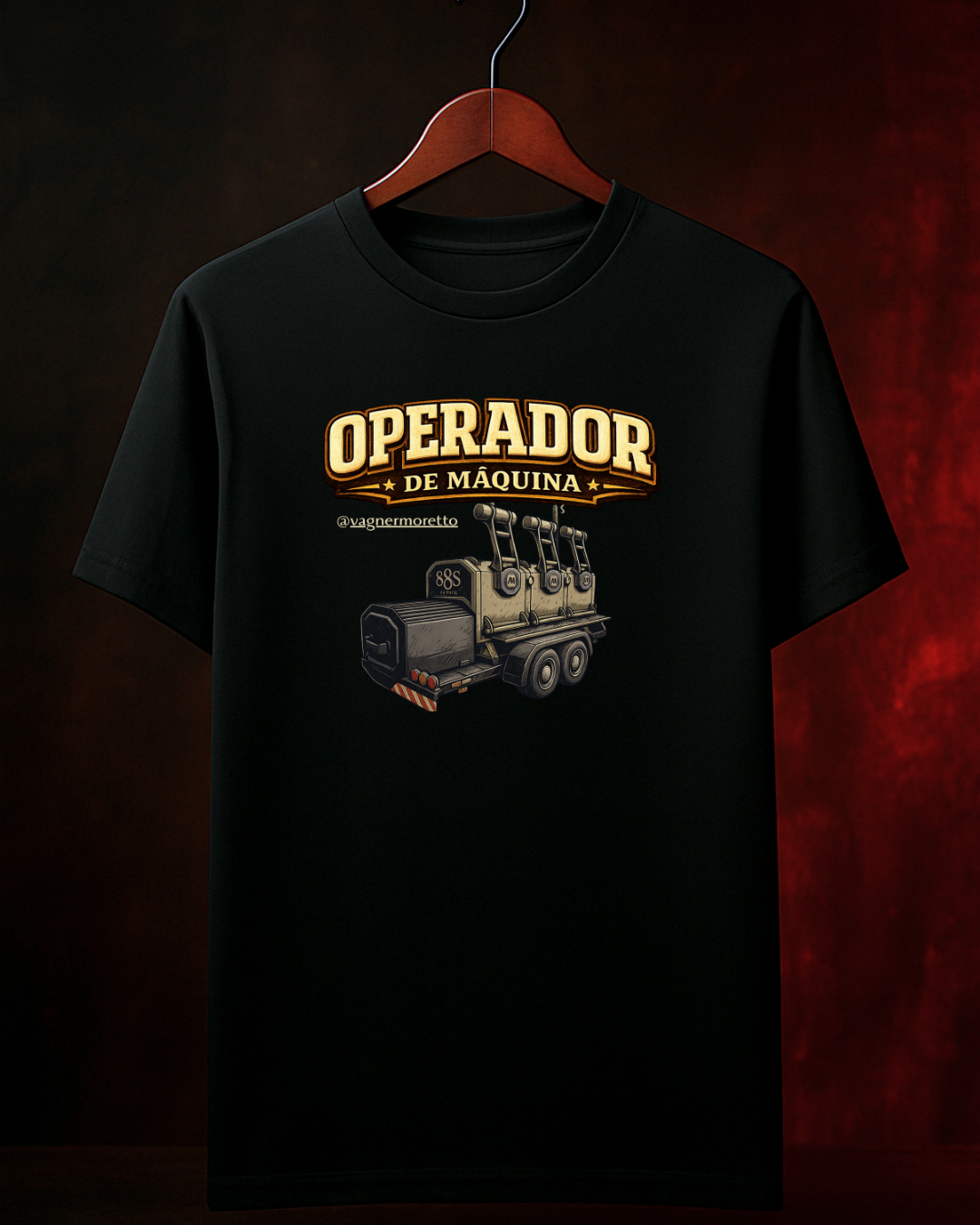 Camiseta Operador de Máquina mockup vista frontal - Smokey Wear