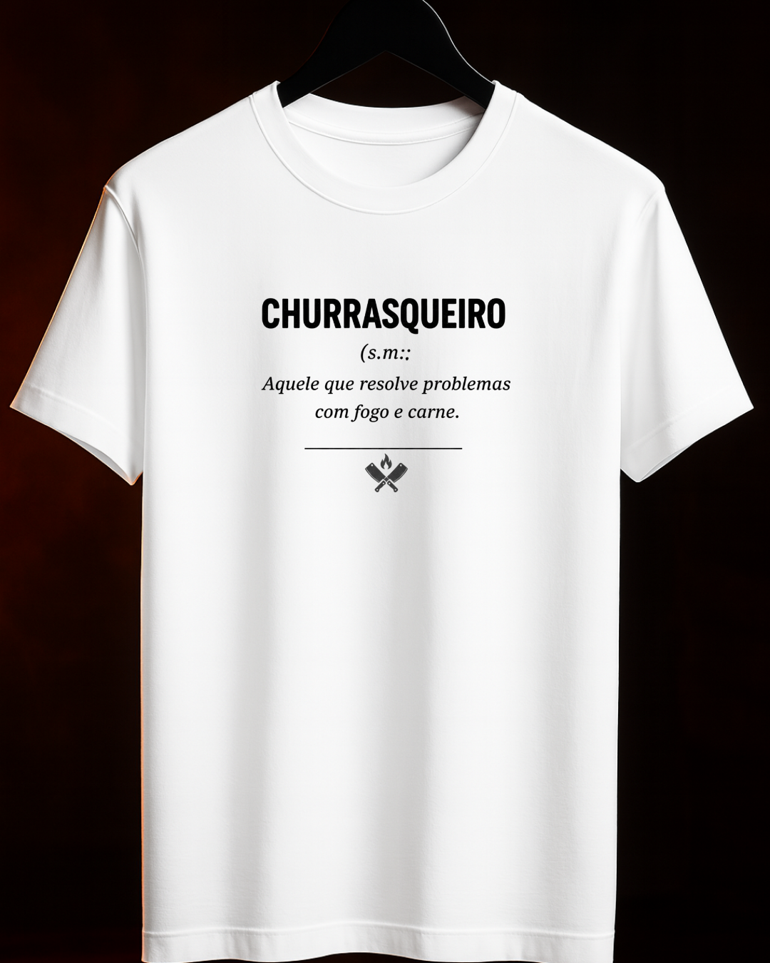 Camiseta Sou Churrasqueiro Branca detalhe estampa - Smokey Wear