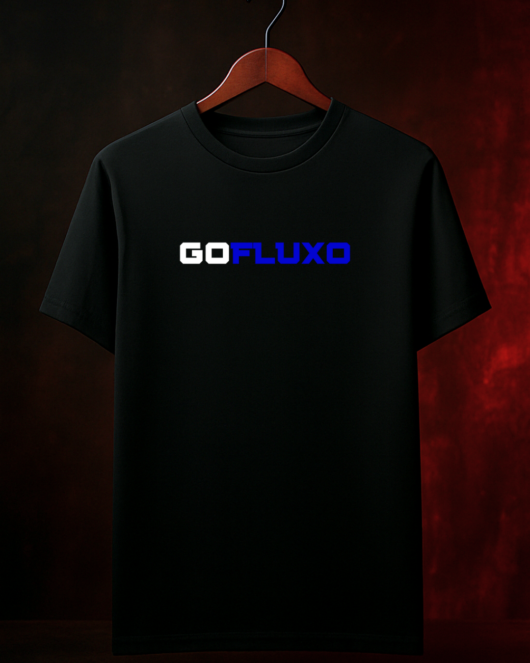 Camiseta “GoFluxo” — Preta | 100% Algodão | Tamanhos P ao 4G
