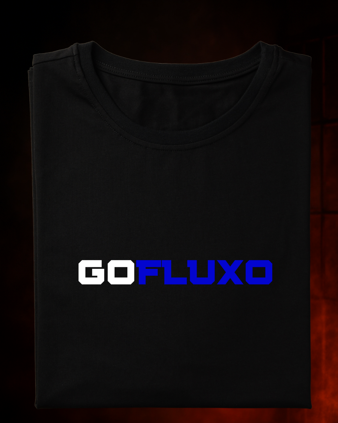 Camiseta “GoFluxo” — Preta | 100% Algodão | Tamanhos P ao 4G
