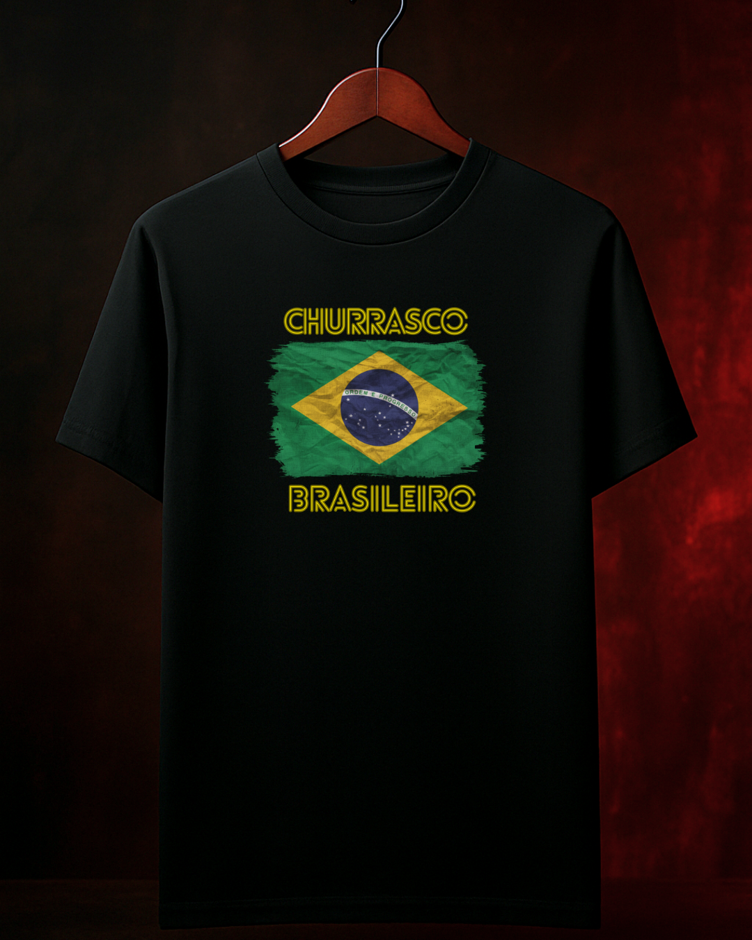 Camiseta Churrasco Brasileiro branca modelo masculino - Smokey Wear