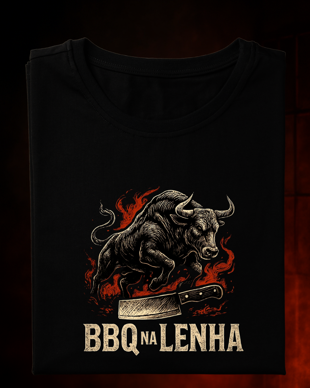 Camiseta BBQ na Lenha Preta | Smokey Wear