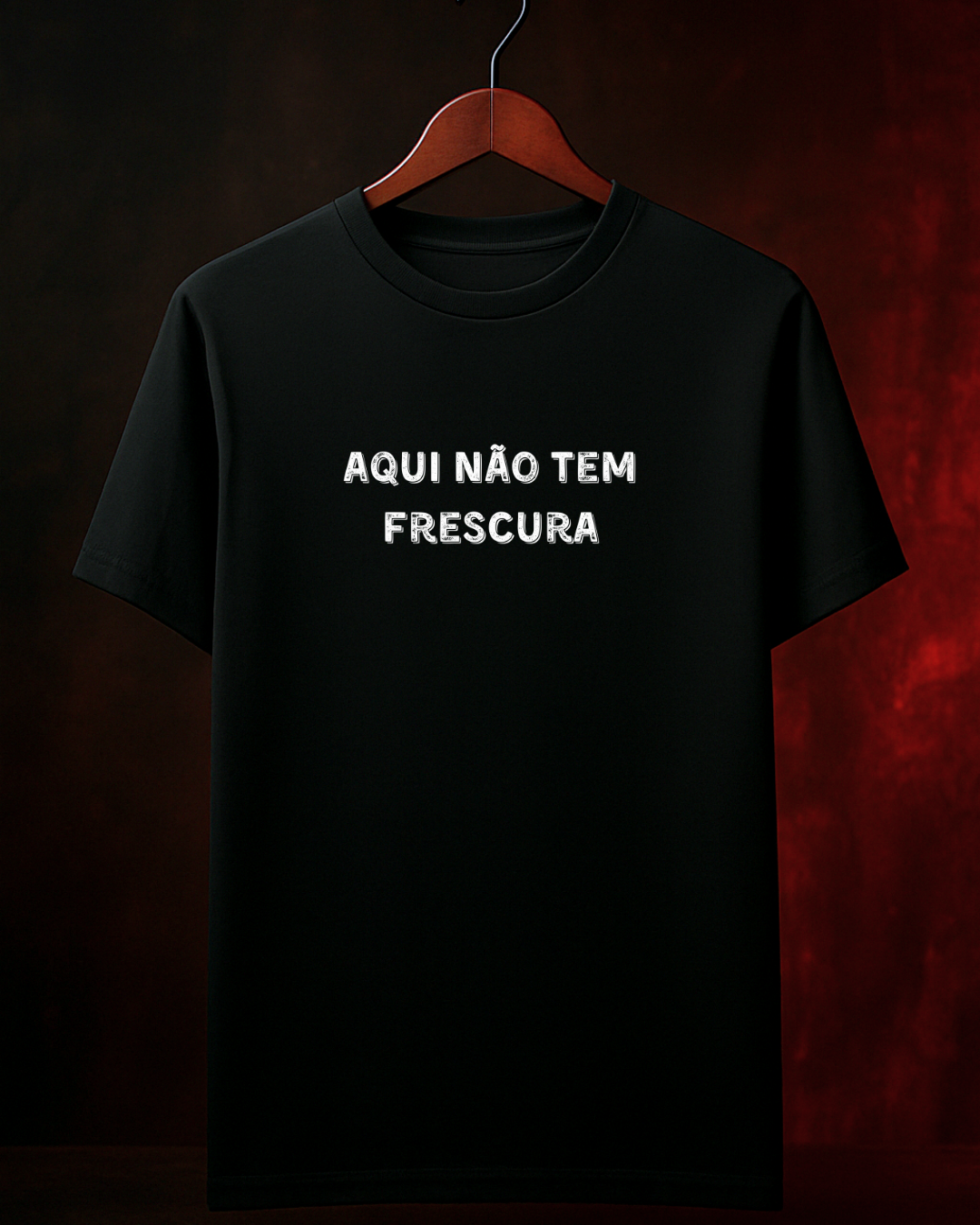Camiseta Sem Frescura feminino preta vista frontal - Smokey Wear
