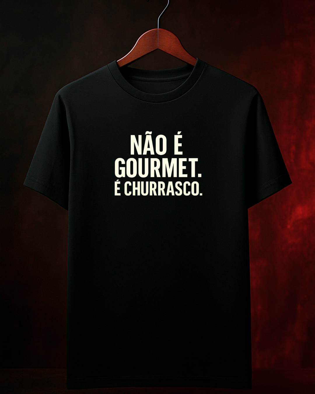 Camiseta É Churrasco Colorida modelo masculino vista frontal - Smokey Wear