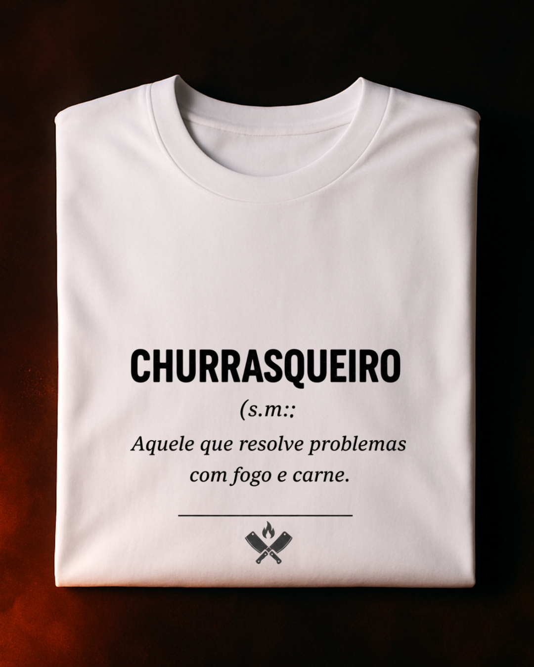 Camiseta Sou Churrasqueiro Branca vista frontal - Smokey Wear
