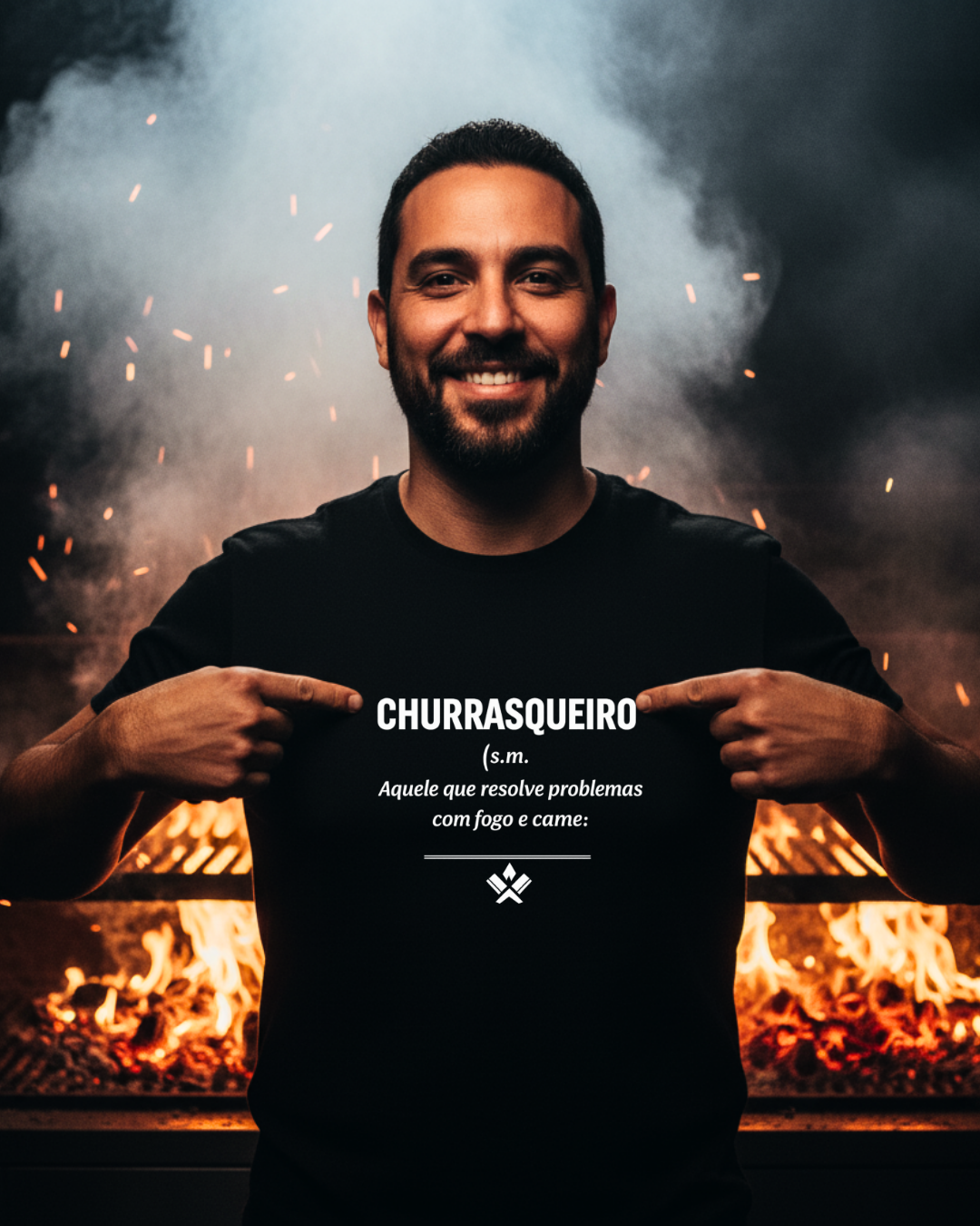 Camiseta Sou Churrasqueiro Preta BBQ churrasco masculina - Smokey Wear