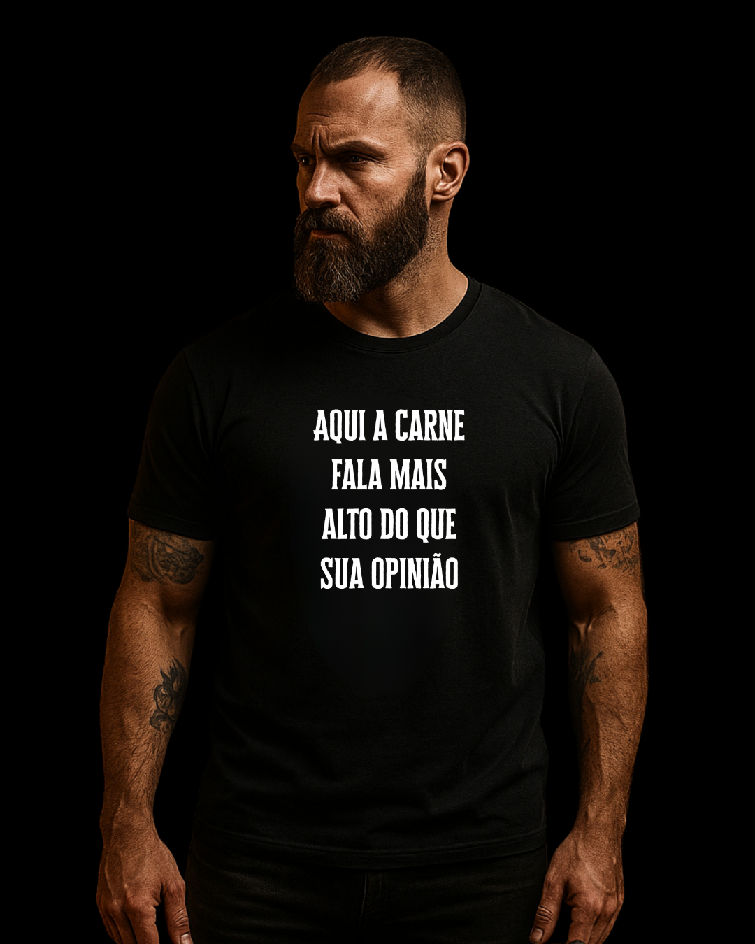Camiseta Sua Opinião churrasco humor preta masculina - Smokey Wear