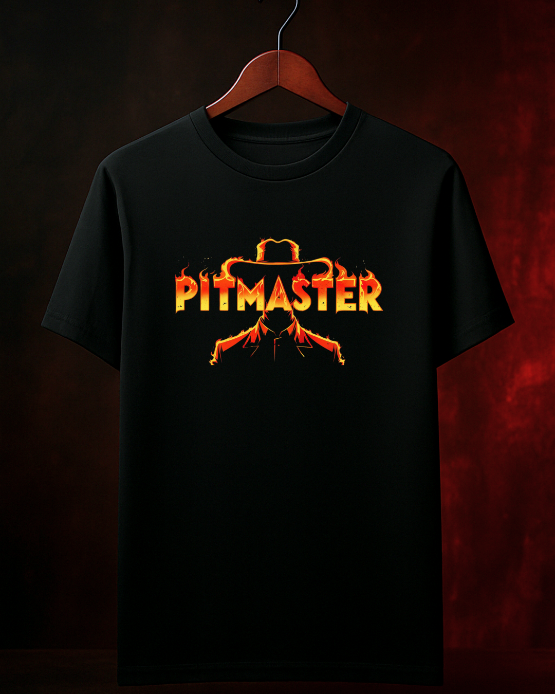 Camiseta Cowboy Fire Smokey Masculina Preta Algodão 100% Estampa Churrasco. Tamanho P ao 4G