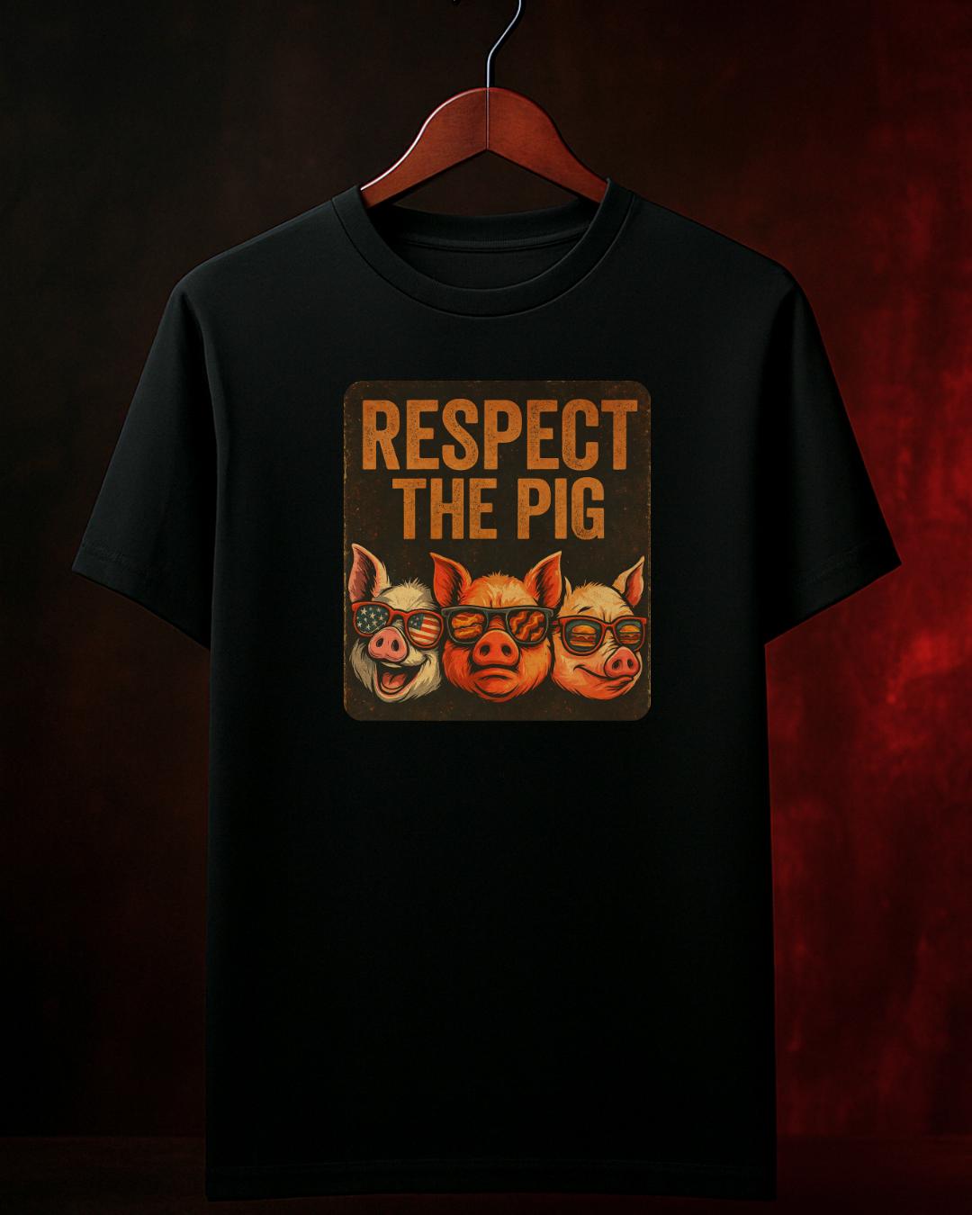 CAMISETA "BACON SYNDICATE" — PRETA OU BRANCA | 100% Algodão | Tamanhos P ao 4G