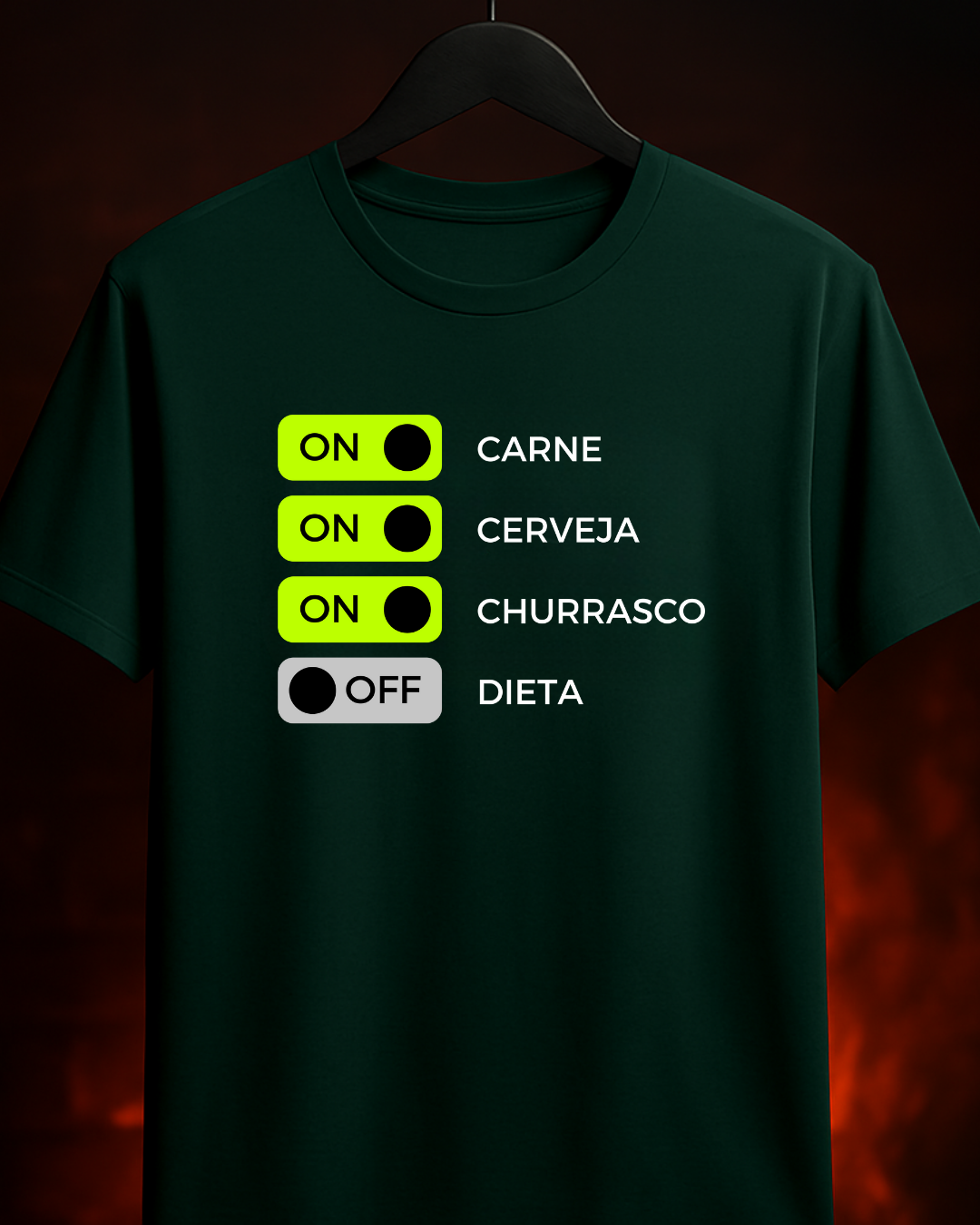 Camiseta Só o Essencial Masculina Preta Algodão 100% Estampa Churrasco Tamanhos P ao 4G