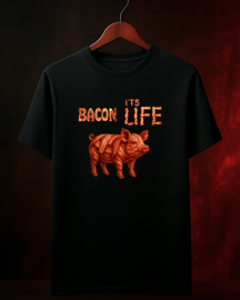 CAMISETA "GOD OF BACON" — PRETA | 100% Algodão | Tamanhos P ao 4G