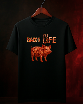 CAMISETA "GOD OF BACON" — PRETA | 100% Algodão | Tamanhos P ao 4G