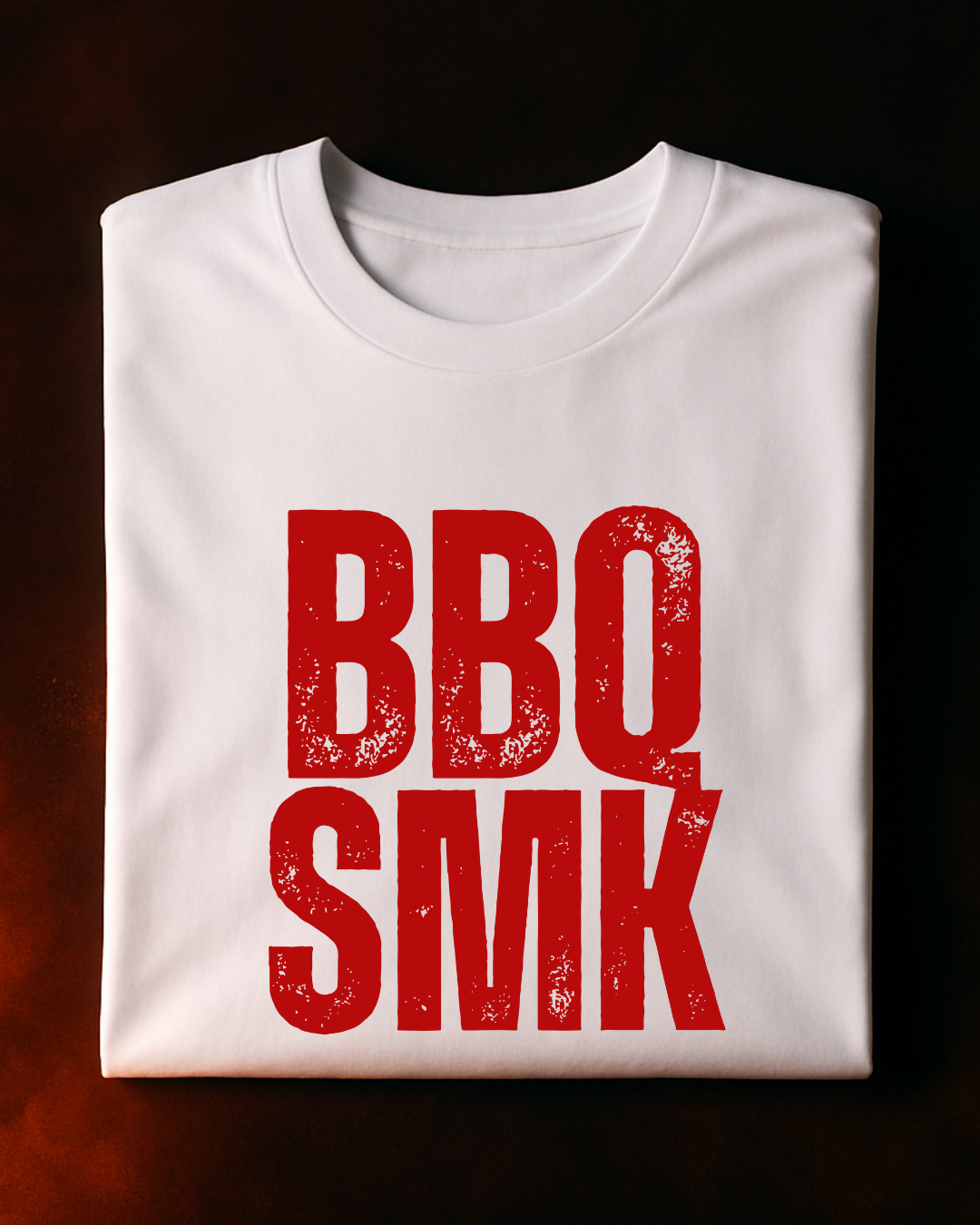 Camiseta BBQ SMK - Red Smokey Masculina Preta Algodão 100% Estampa Churrasco Tamanhos P ao 4G