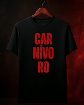 Camiseta Carnivoro Smokey Masculina Preta Algodão 100% Estampa Churrasco Tamanhos P ao 4G
