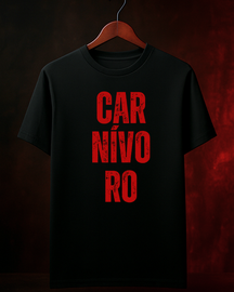 Camiseta Carnivoro Smokey Masculina Preta Algodão 100% Estampa Churrasco Tamanhos P ao 4G