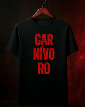 Camiseta Carnivoro Smokey Masculina Preta Algodão 100% Estampa Churrasco Tamanhos P ao 4G