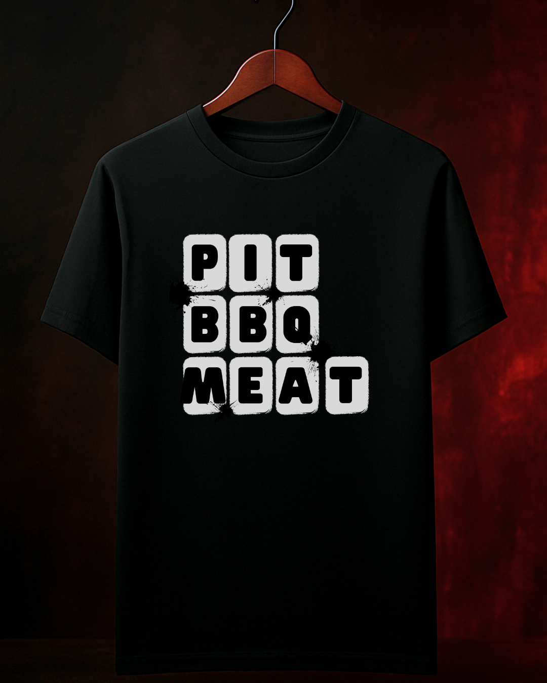 Camiseta Pit BBQ Meat Smokey Masculina Preta Algodão 100% Estampa Churrasco. Tamanhos P ao 4G