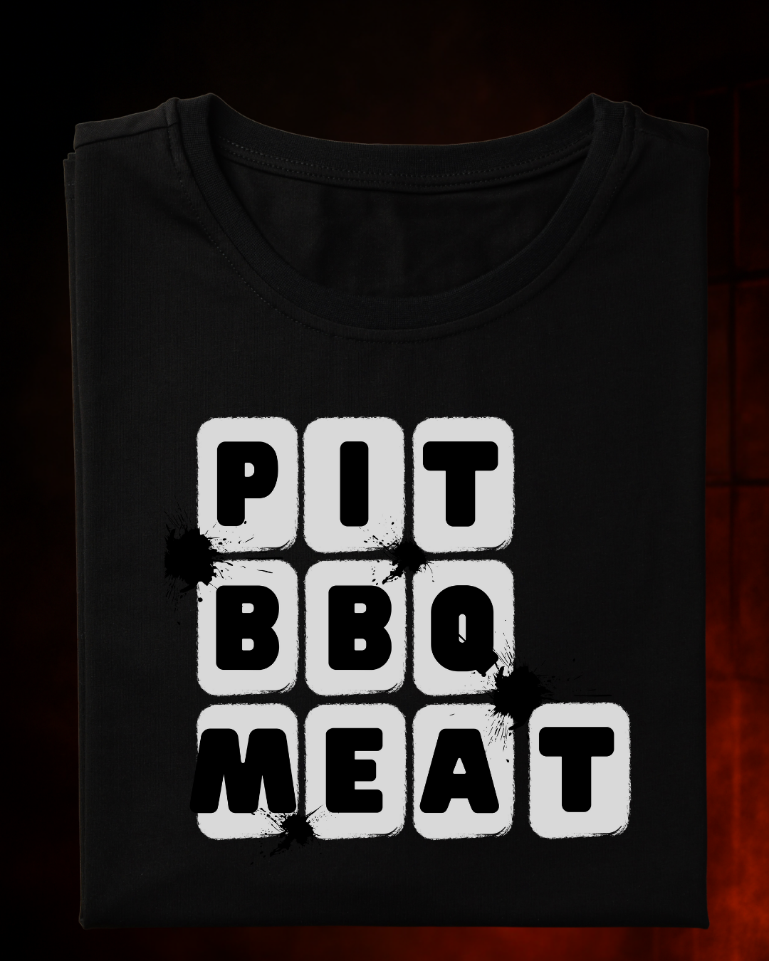 Camiseta Pit BBQ Meat Smokey Masculina Preta Algodão 100% Estampa Churrasco. Tamanhos P ao 4G