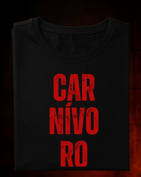 Camiseta Carnivoro Smokey Masculina Preta Algodão 100% Estampa Churrasco Tamanhos P ao 4G