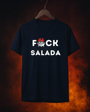 Camiseta F*CK Salada Smokey Masculina Preta Algodão 100% Estampa Churrasco Tamanhos P ao 4G